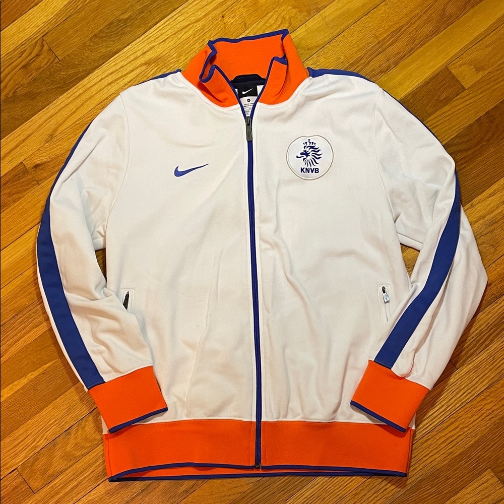 KNVB NEDERLAND Official Nike Track Jacket Embroidered Logos Zip Soccer Football